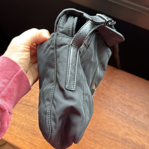 Prada black leather & nylon handbag. - Picture 10 of 12